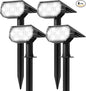 Ensenior Solar Spotlights Outdoor, 56 LEDs Brightness Adjustable 6500K LED Solar Garden Lights, Halloween Christmas Landscape Lighting for Flag/Yard/Pathway, IP65 Waterproof - 4 Pack
