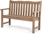 Stoog All-Weather Outdoor Bench, 2-Person Poly Lumber Garden Bench with 800lb Capacity, Never Fade & Rust-Proof, for Backyard, Patio, Deck, and Porch, Teak