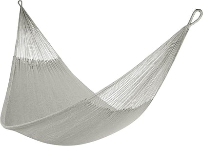 Handwoven Hammock by Yellow Leaf Hammocks - Family Size, Fits 2+ PPL, 550lb max - Weathersafe, Super Strong, Easy to Hang, Ultra Soft, Artisan Made - Color: Grey