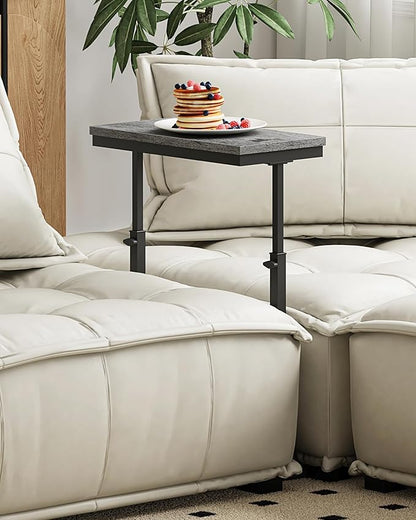 TUTOTAK End Table, Side Table, Tall Couch Table, Sofa Table, Living Room, Bedroom, Grey TB01BY083