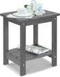 Y&M Outdoor Side Table, HIPS Adirondack Small Double Layer Table, Waterproof Square Balcony Modern End Tables for Patio, Pool, Beach, Porch, Deck, Indoor or Outdoor Use, Dark Gray