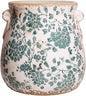 Tuscan Ceramic Planters and Kitchen Utensil Holder, 6.68 Inch Vintage Plant Pots with Drainage for Indoor/Outdoor, Country Cottage Vase for Home Garden Decor, Gifts for Plant Lovers, Cyan
