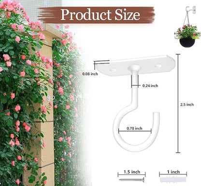2.5in Ceiling Hooks for Hanging Plants 4Pack,White