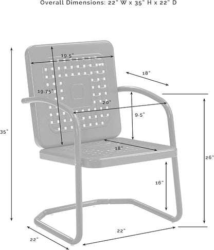 Patio Dining Chairs Set of 2, White Gloss Steel with Basketweave Back