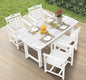 Ciokea HDPE Outdoor Dining Set, 5-Piece Patio Table and Chairs Set with Umbrella Hole, All-Weather Patio Dining Sets for 4, Durable Patio Furniture for Backyard, Garden, Lawn & Poolside, White