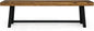 Christopher Knight Home Toby Outdoor Acacia Wood Bench, Sandblast Teak Finish and Black
