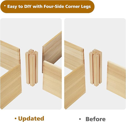 Giantex U-Shaped Raised Garden Bed, Wood Raised Garden Planter Box for Vegetables and Flowers, Easy Assembly, Garden Container for Backyard, Patio, Balcony (92.5" Lx95 Wx11 H)