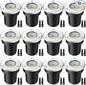 LED Landscape Lights, 12 Pack 7W Ground Lights With 24 Connectors, Low Voltage In-Ground Well Pathway Lighting, Daylight White, Waterproof for Driveway, Deck, Garden