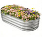 TATAANTY Galvanized Raised Garden Bed for Outdoor: 4X2X1ft Durable Metal Vegetable Plant Container Kit - Oval Planter Box for Gardening Flower Trough