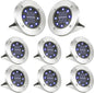LYHOPE Solar Ground Lights Outdoor, 8 Pack 8 LED Solar Disk Lights Waterproof Garden In-ground Pathway Light Landscape Lighting for Lawn,Yard,Deck,Patio,Walkway (Blue)