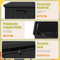 Deck Box, 90 Gallon Black HDPE Lockable Outdoor Storage