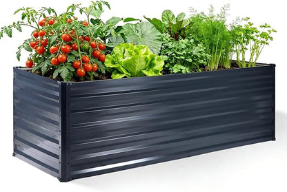Galvalume Raised Garden Bed 8x4x1.95FT–3X Rust Resistant Aluminum-Zinc Steel,466 Gallon Extra Deep Metal Planter Box, Heavy Duty Outdoor Vegetable Garden Bed for Tomatoes, Potatoes & Root Crops