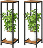 2-Pack Plant Stand Indoor, 41'' Extra Tall Wood Plant Stands Heavy Duty Pedestal Stand for Indoor Outdoor, Modern Corner Flower Stand for Patio, Living Room, Balcony
