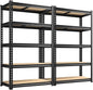 REIBII 2400LBS Garage Shelving Heavy Duty 5 Tier Storage Shelves Adjustable Garage Shelves, Utility Rack Shelf, Shelving Units for Storage Warehouse Pantry Closet, 35.5" W x 11.9" D x 72" H, 2 Pack