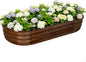 Galvanized Raised Garden Bed Outdoor, Large Raised Bed for Gardening, 6x3x1ft Oval Metal Planter Box for Vegetables, Fruits, Flowers, Dark Brown Wood Grain
