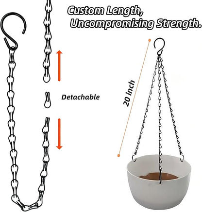 20 Inch Hanging Baskets Chain, Hanging Chains with Hooks Flower Pot Chain Replacement Plant Hangers for Planters, Bird Feeders and Lanterns (Classic, 4)