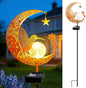 ZNYCYE Solar Lights Outdoor Decorative Moon Hummingbird Solar Stake Lights Birthday Gifts for Women mom Grandma,Hummingbird Garden Decor Waterproof for Walkway, Yard, Lawn, Patio (Warm White)