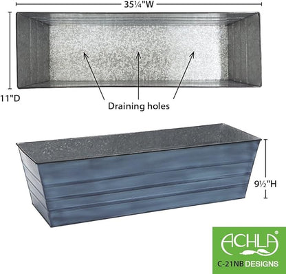 Achla Designs C-21NB Window Box, Large, Blue