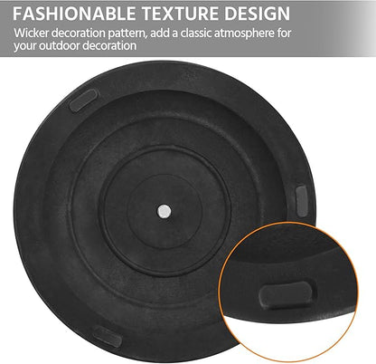Yaheetech 22 lbs Outdoor Umbrella Base, 18" Round Resin Patio Umbrella Stand, Heavy Duty Market Umbrella Base Stand for Garden & Backyard, Rustic Silver