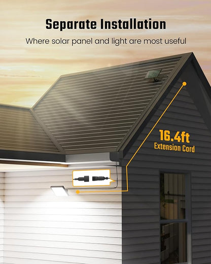 SUPERDANNY Solar Outdoor Flood Lights with 113 Bright LEDs, Motion Sensor Dusk to Dawn Outside Flood Lights with 16ft Cable IP65 Waterproof, Security Light for Garden Barn Porch 4 Pack