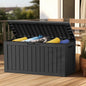 Deck Box 80 Gallon Black Resin Outdoor Storage, Lockable