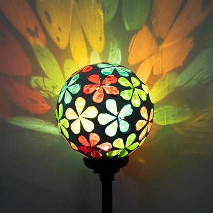 VCUTEKA Solar Garden Lights - Mosaic Solar Lights Outdoor Decor Pathway Light Waterpoof LED Stake Light for Landscape Lawn Patio Yard Decoration (Multicolor) 1 Pack