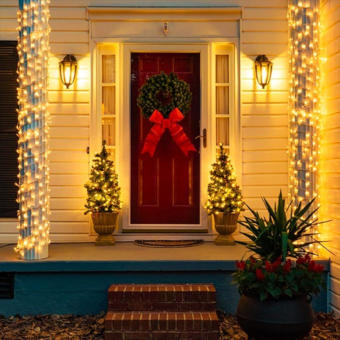 String Lights, 500 LED Warm White Outdoor Christmas Lights, 163 ft