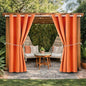 DIVA EN CAMINO DEC Outdoor Patio Curtain Waterproof Darkening Thermal Insulated Indoor Curtains for Bedroom, Porch, Living Room, Pergola, Cabana, W52 x L72, Orange, Set of 2 Panels