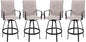 Vongrasig 4 Piece Patio Swivel Bar Chairs, All Weather Metal Textile High Swivel Bar Stools Chairs, Outdoor High Top Bistro Set for Backyard, Lawn Garden, Balcony, Taupe