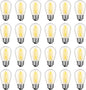 24 Pack LED S14 Replacement Light Bulbs, Waterproof 1W Vintage Edison Bulbs for Outdoor Patio Backyard String Lights, Dimmable, E26 Regular Medium Screw Base, 2200K Warm White