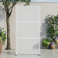 Casaphoria 72" H x 35" W Metal Outdoor Privacy Screen, Freestanding Decorative Divider for Patio, Deck, Balcony, and Garden with Stable Base, White-Jason