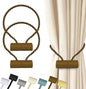 Hion Magnetic Curtain Tiebacks Dark Brown 2pcs, Curtain Tiebacks Buckles Holdbacks Holders Hooks Clip for Home Bedroom Office Decorative Curtain
