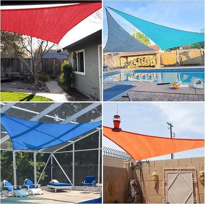 E&K Sunrise 26' x 26' x 26' Sun Shade Sail Triangle Canopy Shade Cover UV Block for Patio Backyard Garden Outdoor (Orange)