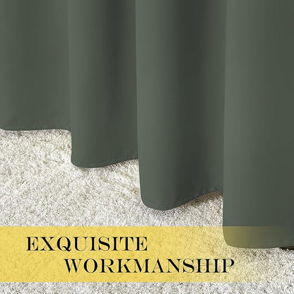 NICETOWN Room Divider Curtain 132 Inches Long, Wide Blackout Sliding Door Curtain for Bedroom, Room Darkening Privacy Window Curtain for Patio Door (1 Panel Set, Dark Mallard, 80 x 132 Inch)