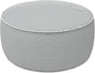 LVTXIII Indoor/Outdoor Inflatable Ottoman with Handle D21 x H9 Inch, Weather-Resistant Round Footstool Pouf for Patio Camping Living Room, Portable Footrest Extra Seating, Topanga Stripe Grey