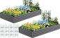 Quictent Galvanized Raised Garden Bed 8x4x1 Ft Metal Planter Box for Vegetables Bottomless for Backyard, 2 Tomato Cages Included, Dark Grey, 2PCS
