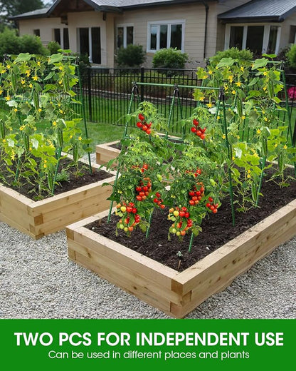 4 Pack Cucumber Trellis, Garden Trellis for Climbing Plants Outdoor, A-Frame Cucumber Trellis for Raised Bed, Plant Grow Support for Tomato, Squash, Vegetable, Flower(33"x47"x4Pcs)