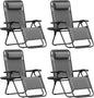 Homall Zero Gravity Chair Patio Folding Lawn Outdoor Lounge Gravity Camp Reclining Lounge Chair with Cup Holder Pillows for Poolside Backyard and Beach Set of 4 (Grey)