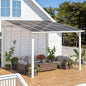 AECOJOY 10' x 10' Pergola Gazebo in White, Small Wall Mounted Pergolas and Gazebos on Clearance, Outdoor Patio Lean to Gazebo Metal Awnings for Deck, Porch, Backyard and More