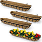 4 Pack 48 Inch Window Deck Railing Planter Boxes with Coconut Liner, Large Hanging Window Flower Boxes Metal Railing Planter for Balcony Fence Porch (4, 48 Inch)
