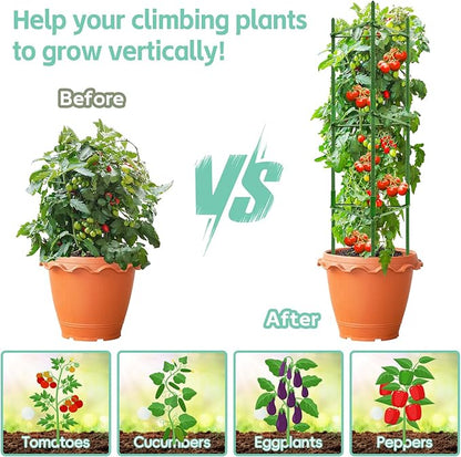 Riare 2 Pack 4 FT Tomato Cages for Garden- 48inches Heavy Duty Garden Stakes, Adjustable Tall Tomato Plant Support Tomato Trellis Cage for Pots, Raised Garden Bed, Climbing Vegetables Plants Flowers