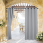 RYB HOME Outdoor Curtains for Patio Waterproof Block Sunlight Thermal Insulated Privacy Assured Thick Outside Curtains for Deck, Balcony, Pool, W52 x L63, Light Grey, 1 Panel