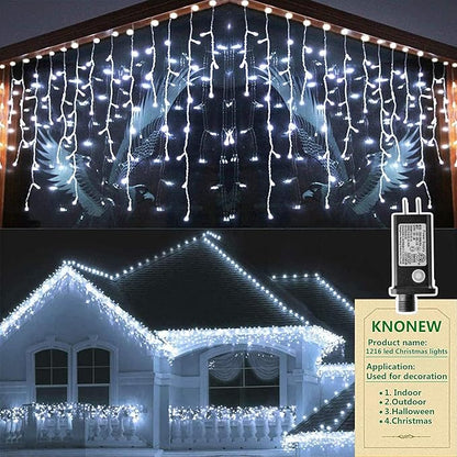 String Lights 100ft, 1216 LED Cool White, 8 Lighting Modes, IP44 Outdoor