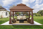 COOSHADE 11x11 Pop Up Gazebo Tent Outdoor Canopy Patio Shelter with Mosquito Netting(Brown)