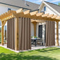NICETOWN Outdoor Patio Curtain 95 inch Long, 66" Wide Gazebo Waterproof Outdoor Curtain for Deck, Summer Heat Reducing Drapes for Front Porch Pergola Garden Farmhouse, 1 Panel, Tan