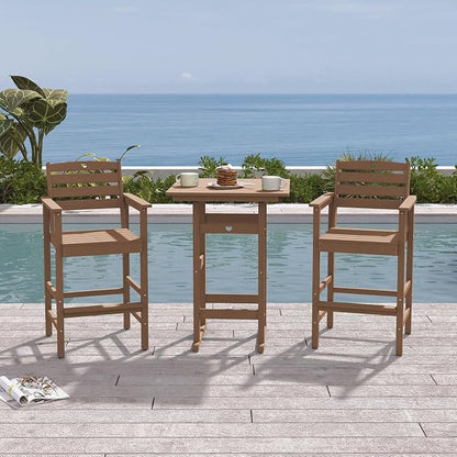Patio Bar Table, Adirondack Chairs and Table 2 Pieces Set, Bar Height Chairs - Image 2