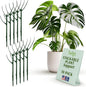 Stackable Plant Support Stakes, Indoor & Outdoor Houseplant Stem Support, Garden Accessories, Trellis Alternative for Climbing & Potted Plants - Monstera (Dark Green), 10 Pack, 17" L
