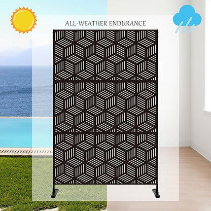 Kozyard Metal Privacy Screen 74" H x 47.2" W Decorative Outdoor Divider - Image 5