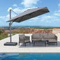 PURPLE LEAF Patio Umbrella 9' X 9' Rectangle Cantilever Umbrella Large Aluminum Outdoor Umbrellas with 360-degree Rotation & UPF40+ Premium Fabric for Deck Pool Garden Yard, Mist Grey
