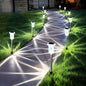 Solar Pathway Lights 10 Pack Christmas Solar Lights Outdoor Waterproof 6000K Cold White Yard Lighting, LED Stainless Steel Stake for Garden Outside Landscape Lawn Driveway Walkway Path